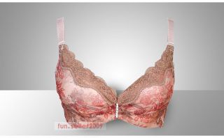 New Push Up Sexy Lace Trim Padded Underwire Bra Chinoiserie Size 32 34 36 38 AA