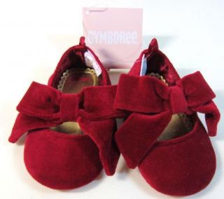 Gymboree Red Velvet Holiday Crib Shoes Girls Size Baby 02 03