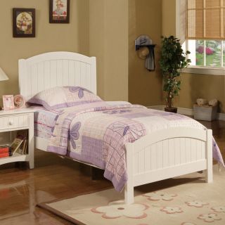 New Lovely Girls Kids Youth Cottage Pure White Wood Beadboard Twin Panel Bed