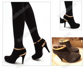 Xmas High Heel Platform Pump Ankle Boots Suede Women's Shoes Hot Sale K0E1