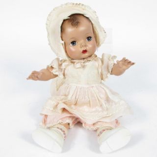 Antique Madame Alexander 12" Baby Doll Precious Sleeper Eyes Jointed Body Outfit
