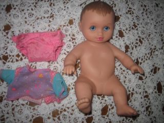 10" 1995 Lauer Water Babies Baby Doll w Outfit Brown Hair Blue Eyes
