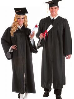 Graduation Robe and Mortor Board Cap Set Men's or Women's Fancy Dress Costume