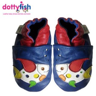 New Soft Leather Baby Shoes by Dotty Fish Boys 0 6 6 12 12 18 18 24 Mths