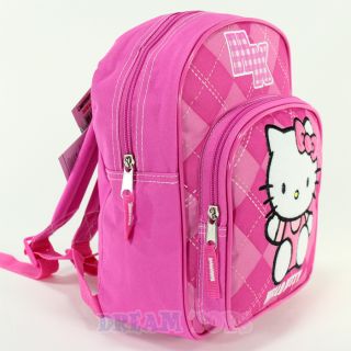 10" Hello Kitty Sanrio Pink Argyle Print Toddler Mini Backpack Girls Bag