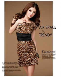 New Slim Womens Ladies Formal Party Business Evening Dress Leopard Tunic Top