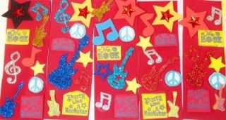 New 20 Rock Star Guitar Music Bookmarks Party Favors