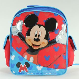12" Disney Mickey Mouse Print Small Toddler Backpack Book Bag Boys School