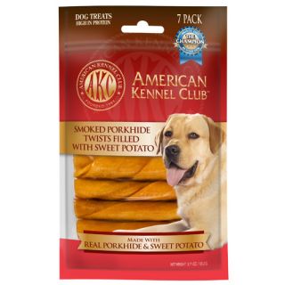 Smoked Pork Hide Twists Filled With Sweet Potato Dog Treat (7 Pack)