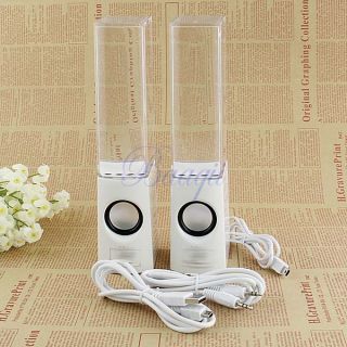 Party Water Fountain Speakers Dancing LED Lights Audio Sound for Computer A Pair