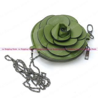 Women's Rose Flower Small Cross Body Purse Leather