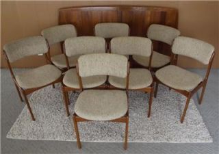 Mid Century Danish Modern Erik Buck Dining Table Chairs Set