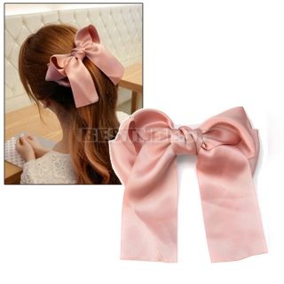 Fashion Women Satin Ribbon Bow Hair Clips Girls' Ponytail Holder Barrette New