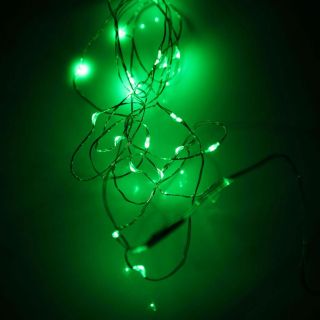 4 5V 2M 20LEDS Green Battery Operated LED Copper Wire String Fairy Lights Lamp
