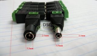 5X Male Female DC Power Jack Adapter Connector Plug