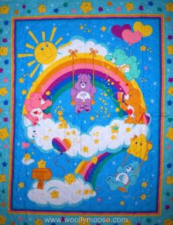 Care Bears Children Stars Rainbow Quilted Fabric Panel