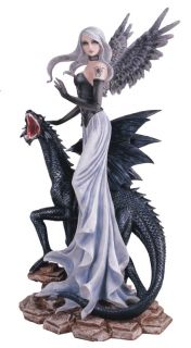25 inch Fairy with Baby Dragon Fantasy Figurine