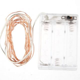 White 4 5V 2M 20LEDS Battery Operated Mini LED Copper Wire String Fairy Lights