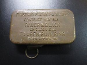 World War I Brass First Aid Kit Bauer Black May 1918