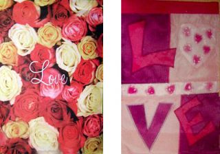 Happy Valentines Day Flag Mini Garden Decorative Love Hearts Roses Winter New