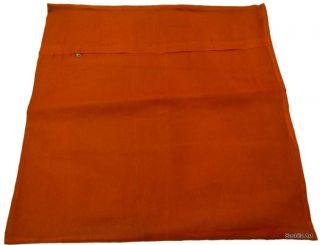 26" Sq Handloom Weaved ZARI Brocade Pillow Cushion Cover Throw Indian Orange