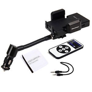 Remote Double Dual USB FM Transmitter 3 5mm Car Charger Holder for Galaxy S3 S4