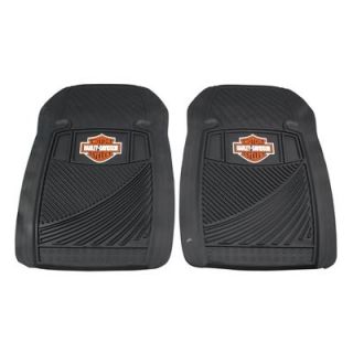 Floor Mats Weatherpro FRT Seat Area Rubber Black Harley Davidson Logo Universal