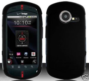 Black Rubber Feel Skin Hard Case for Verizon Casio G'Zone Commando C771 Phone