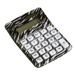 Womens Acrylic Zebra Safari Animal Print Math Class Office Work Calculator