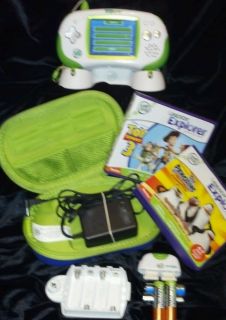Green Leapster Explorer Lot Case Gel Cover 7 Games Camera Recharger Pack