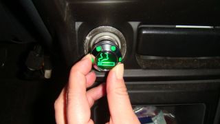 Car European Auto Chrome Adapter Cigar Plug Cigarette Lighter Green LED Light