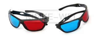 5X Black Frame Red Blue 3D Glasses for Dimensional Anaglyph Movie Game DVD