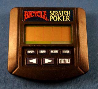 Bicycle Scratch Poker Electronic Handheld LCD Game Casino Las Vegas Tiger Pocket