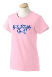 Ladies Birthday Girl T Shirt Fun Sexy Party Girl Special Day Glitter Tees XS 3XL