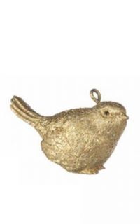 Mini Gold Glitter Bird Small Christmas Ornament