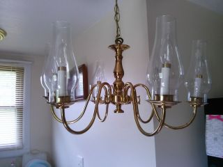 Beautiful Antique Brass Vintage Ceiling Chandelier 6 Lights Fixture with Globes