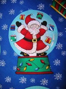 New Water Globes Snow Fabric BTY Christmas Santa Tree
