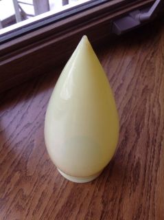 Lamp Light Vaseline Opalescent Glass Antique Vintage Bullet Torpedo Torch Shade