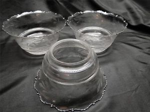 Hard to Find 3 Vintage Victorian Etched Glass Gas Lamp Light Shades Globes