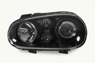 VW Golf GTI MK4 Euro Black Glass Lens Ellipsoid Headlamps Projector Fog Lights