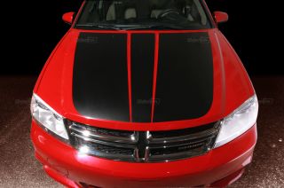 Dodge Avenger Hood Decal Blackout Graphics Stripes 3M 2008 2012 08 12 Motorink