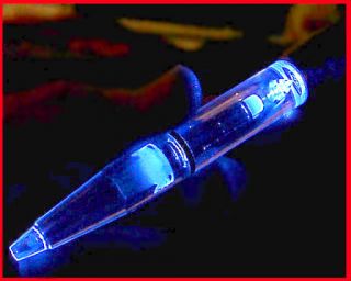 Light Pen Bright Blue Bulb Neon Glow in Dark All Metal Body A 1 Quality Gift