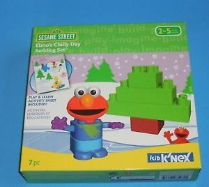 New Sesame Street Elmo's Chilly Day Building Set 7pc Lot Childrens Toy Gift KNEX