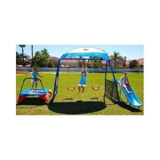 Swing Set Outdoor Playground w Trampoline Slide Kids Gym Backyard Equipments