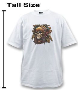 Big and Tall Tee Shirt Aztec Warrior Skull Graphic Design T Shirt Tshirt