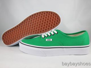 Vans Authentic Bright Green Black White Classic Skate Casual Mens All Sizes