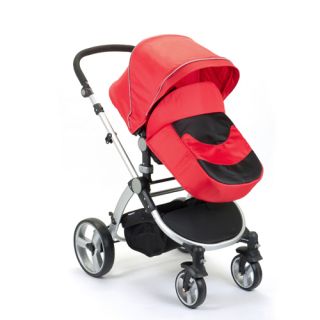 New Mamakiddies Black Red Baby Travel System Baby Stroller Carrycot Push Chair