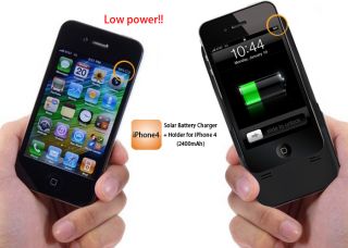 iPhone 4 3G 3GS Solar Battery Charger Holder 2400mAh