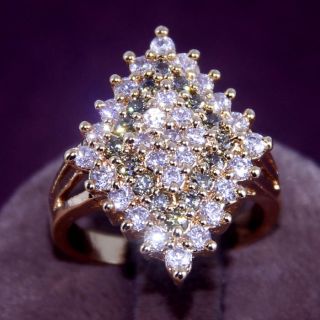 KK2801 Ring Size8 25 Gallant Green Peridot 18K Gold Plated Fashion Jewelry