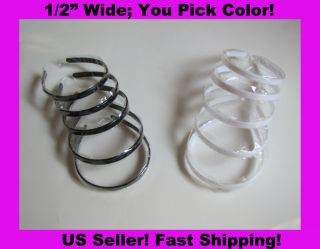 10 Plastic Headbands 1 2" No Teeth White Black Mixed Wholesale Lot Great Quality